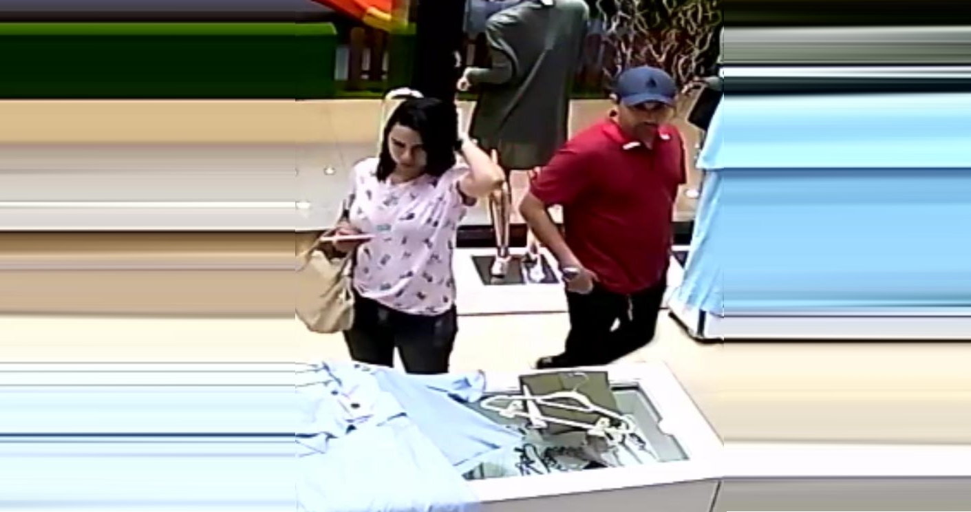 Câmeras flagram ação criminosa de casal dentro de loja em shopping de Anápolis