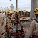 Treinamento de altura do Corpo de Bombeiros na Câmara Municipal de Anápolis