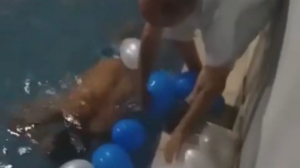 Câmera flagra o exato momento em que goiano fica tetraplégico ao mergulhar em piscina