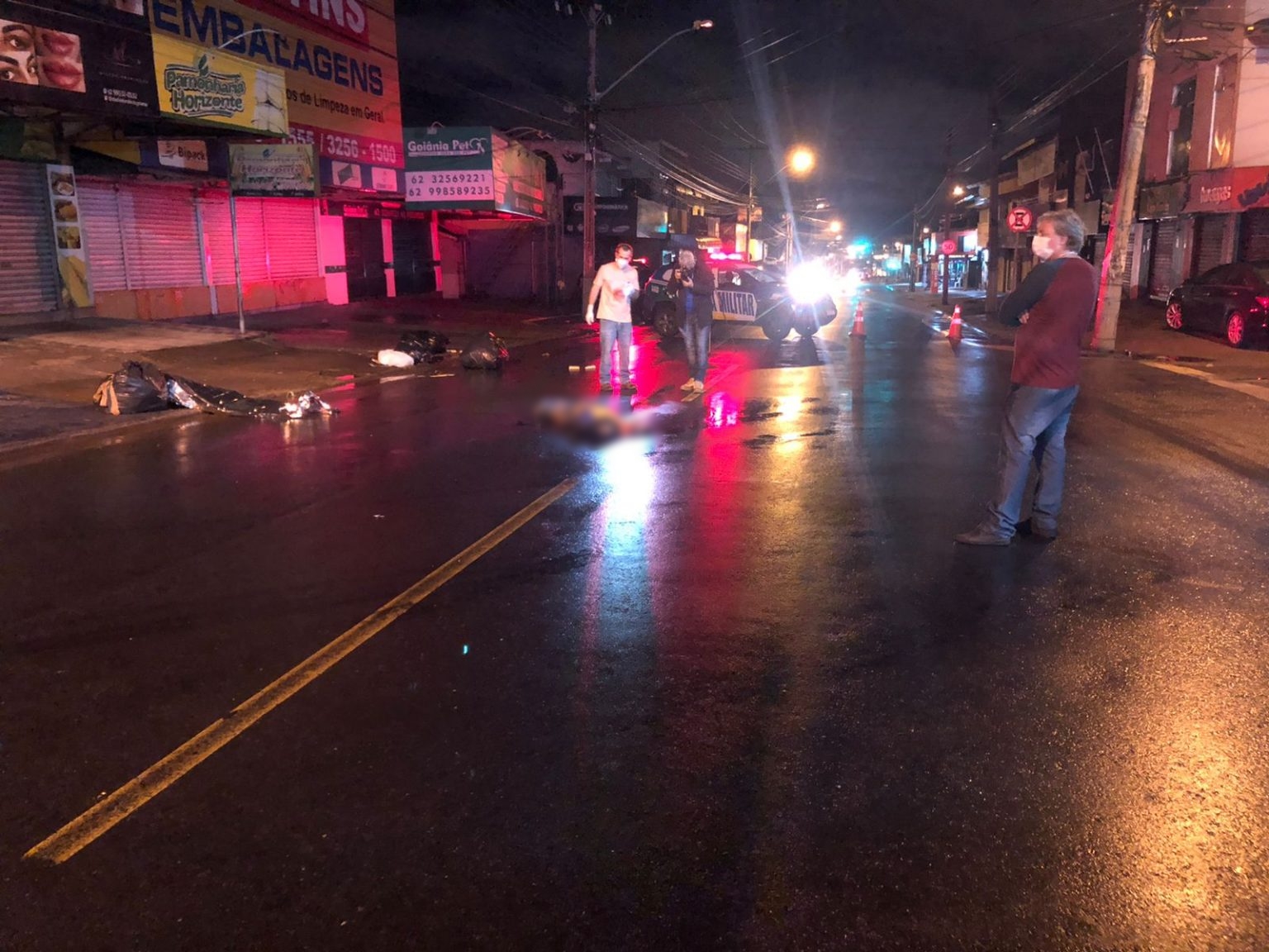 Local do atropelamento de pedestre em Goiânia. (Foto: Divulgação/DICT)