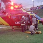 Homem é socorrido de helicóptero após grave acidente na GO-222, entre Anápolis e Goiânia