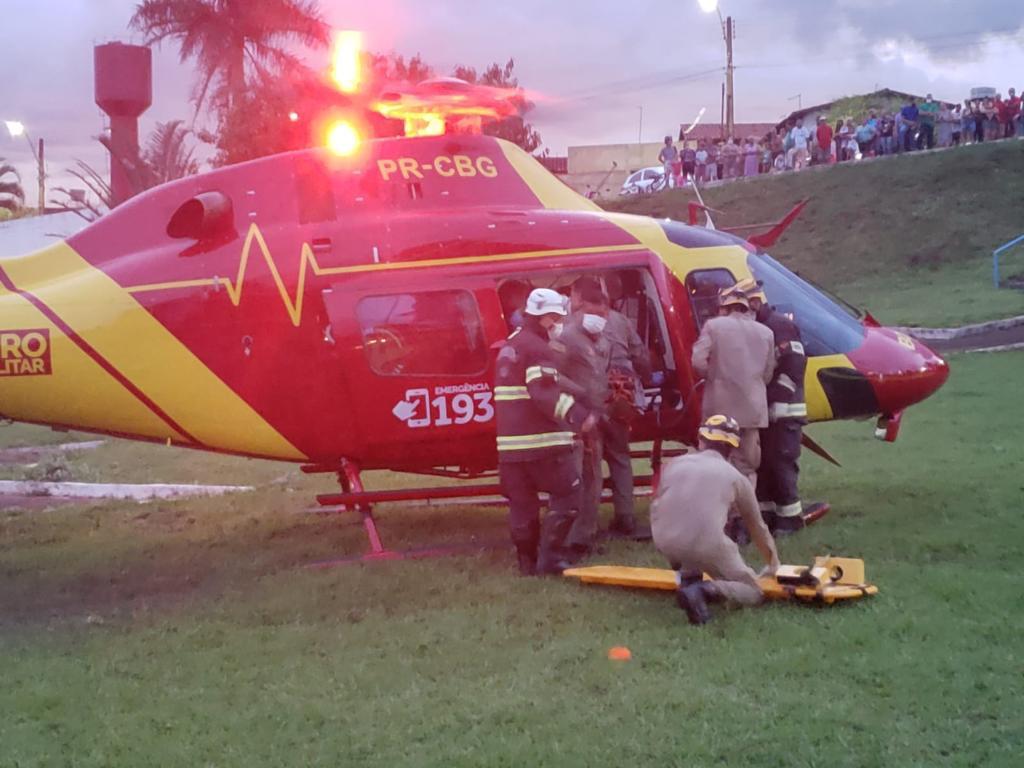 Homem é socorrido de helicóptero após grave acidente na GO-222, entre Anápolis e Goiânia