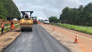 Obras sendo realizadas em rodovias goianas (Foto: Divulgação/Ecovias do Araguaia)