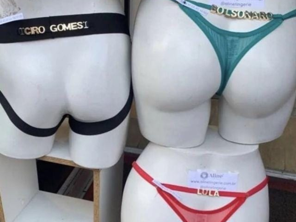 Lingerie com nomes de candidatos encalham em fábrica no Brás