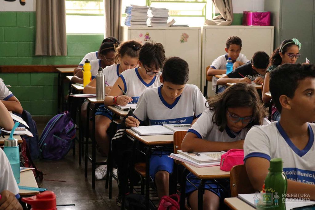 Alunos em aula em escola pública de Goiânia. (Foto: Lais Borges /SME) vagas