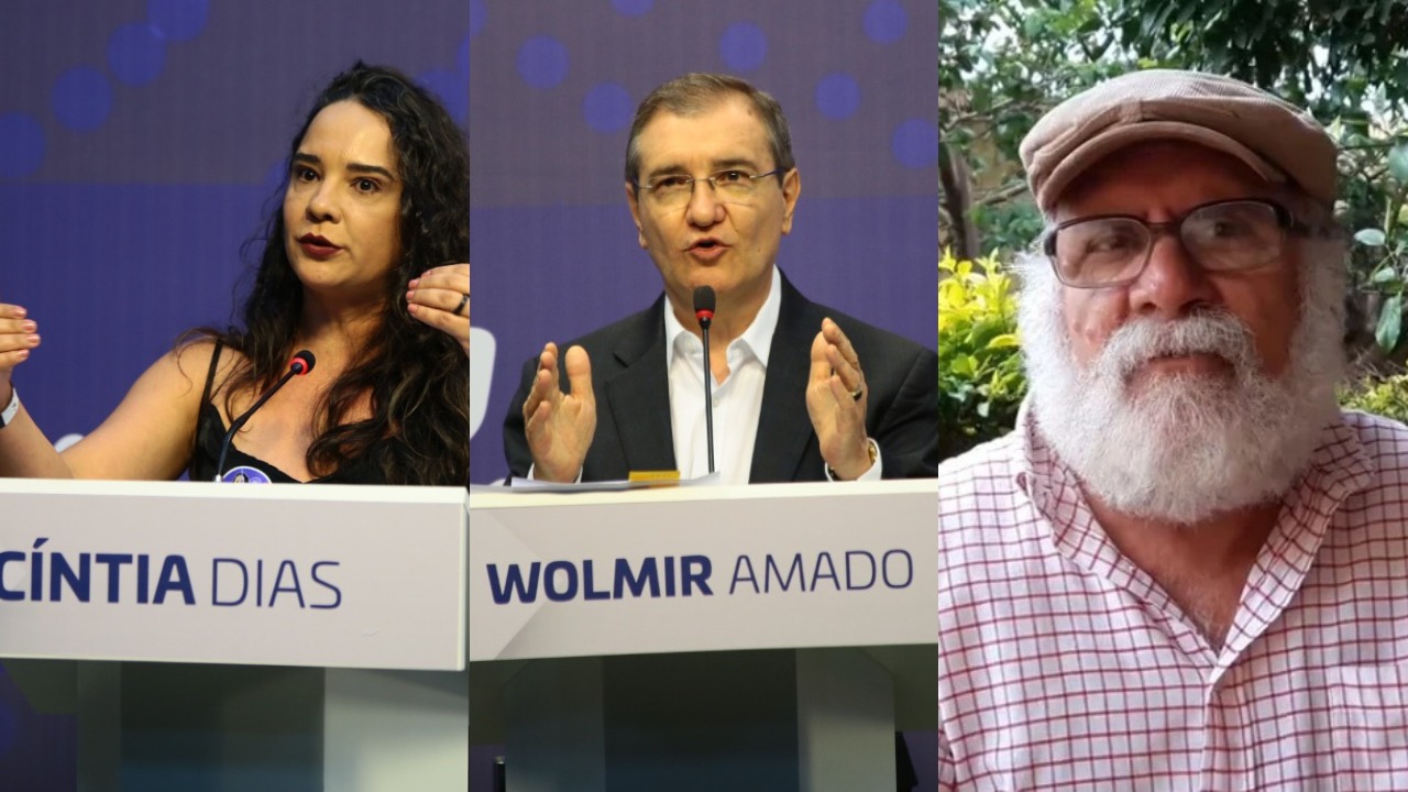 Cíntia Dias, Wolmir Amado e Professor Pantaleão: três dos cinco candidatos de esquerda. (Fotos: Portal 6 e Divulgação)