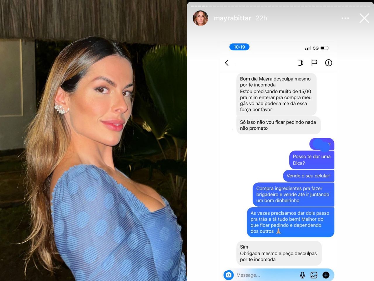 Influencer goiana divide opiniões ao negar R$ 15 para seguidora que pediu ajuda