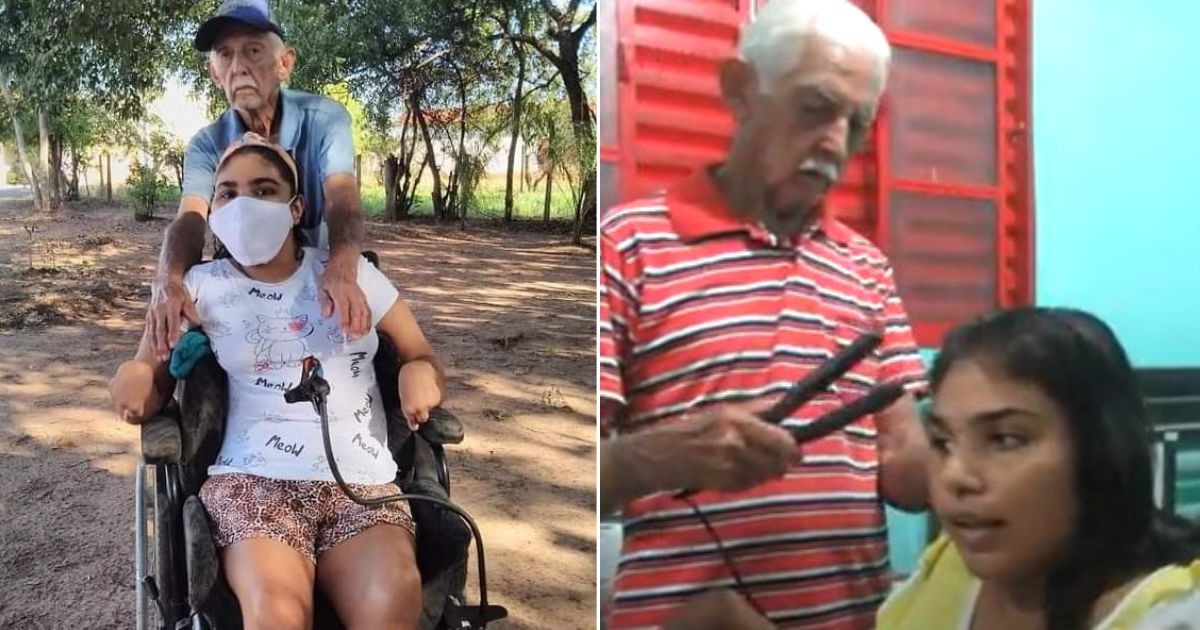 O avô que aos 84 anos aprendeu a maquiar, arrumar cabelo e gravar vídeos para realizar o sonho da netinha