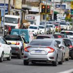 Imagem mostra filas de carros em Goiânia. (Foto: Secom/Governo de Goiás) IPVA