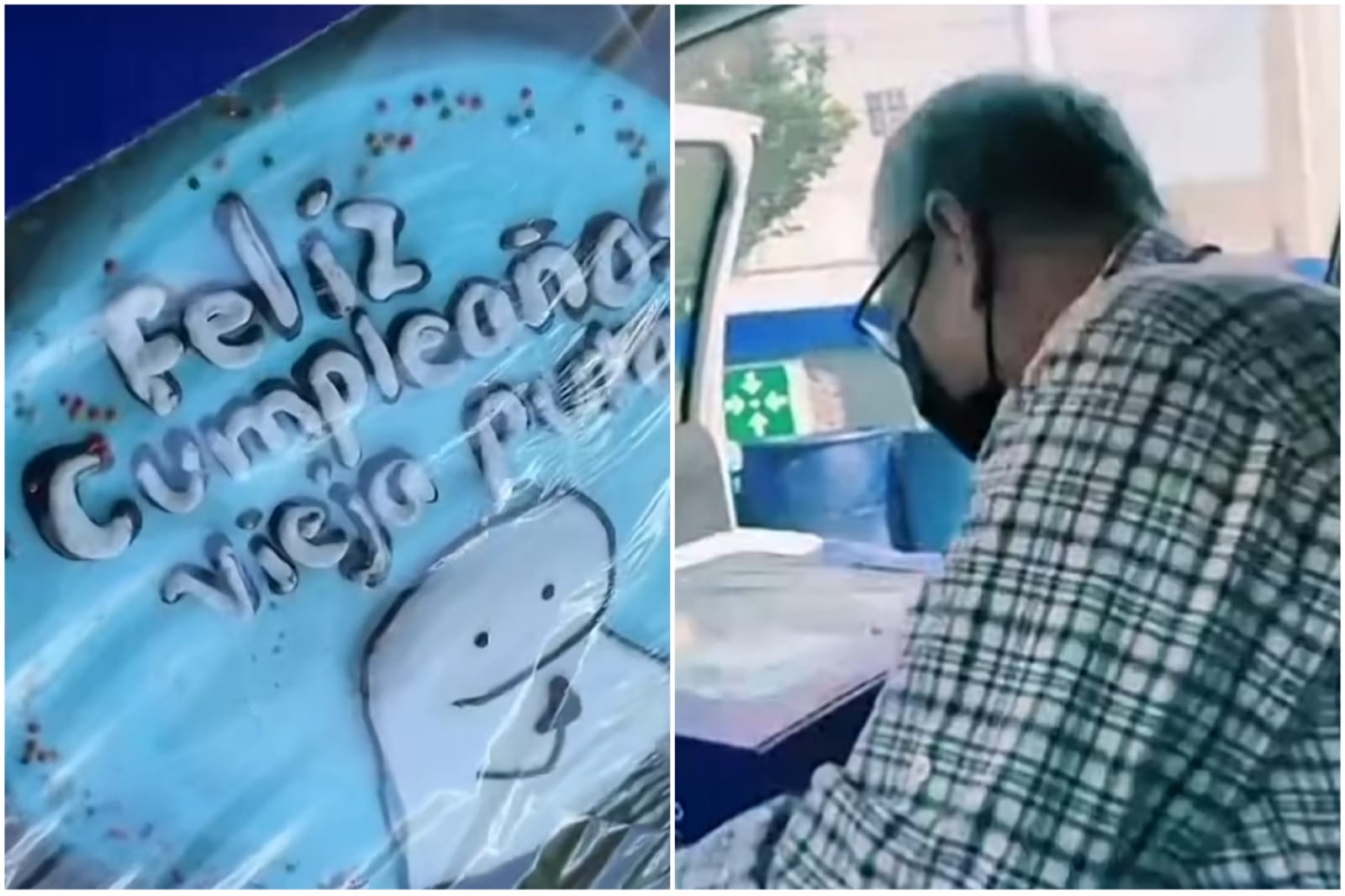 Memes acessíveis - Descrição da imagem: #PraCegoVer Texto diz: Meu bolo de  aniversário. Na foto um bolo redondo decorado com a frase: Te amamos apesar  do seu jeito de ser. Desenho de