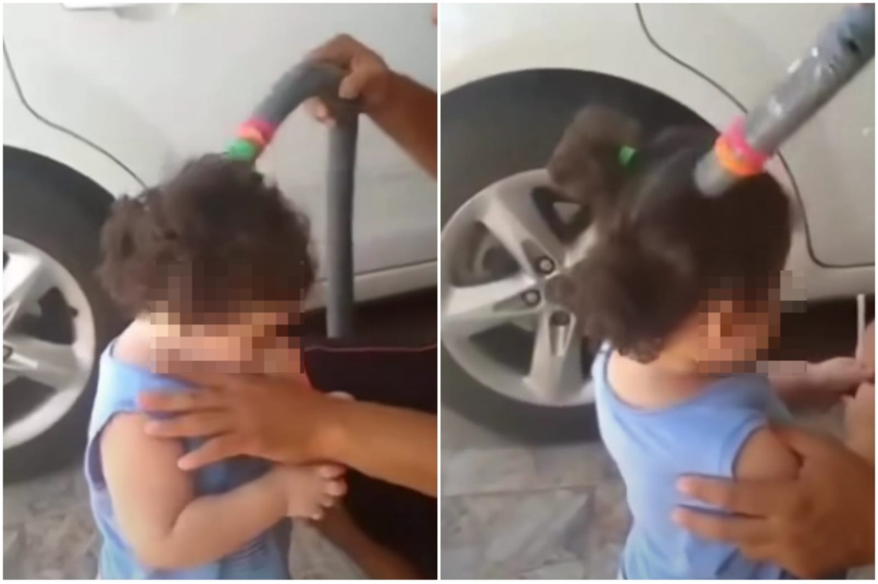 Perigoso? Forma prática como pai arruma cabelo da filha está chamando a atenção