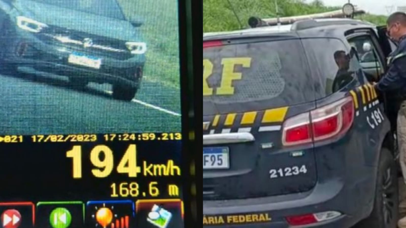 PRF divulga o que vai acontecer com motorista que estava a quase 200 km/h no sentido Brasília/Anápolis