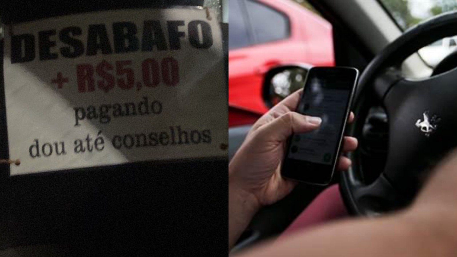 Placa com anúncio de serviço extra em carro de aplicativo tem chamado atenção