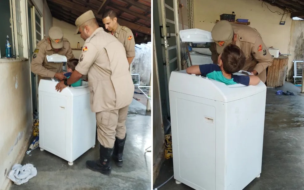 Enquanto mãe estava no banheiro, criança fica presa dentro de máquina de lavar, em Posse