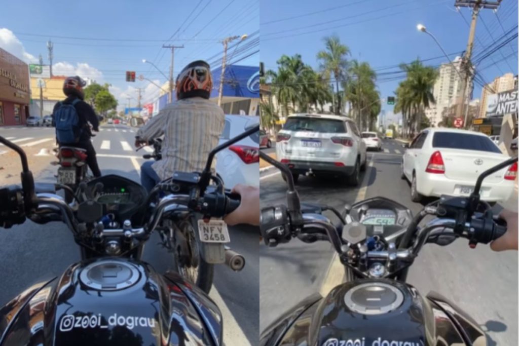 Motociclista viraliza mostrando o que mais tem irritado os goianos no trânsito: “dá tempo de fazer um menino”