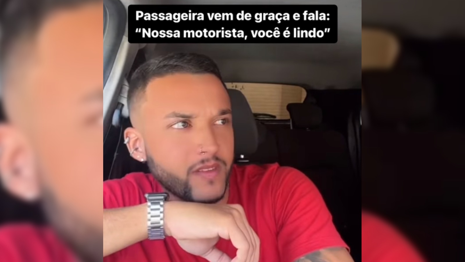 Motorista de aplicativo mostra o que acontece quando passageira diz que ele é bonito