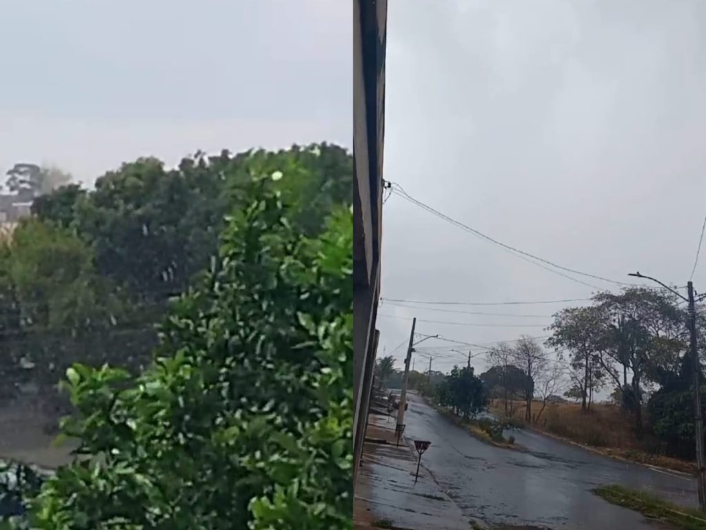 Prevista apenas para domingo, chuva dá as caras antes da hora e anima moradores de Anápolis