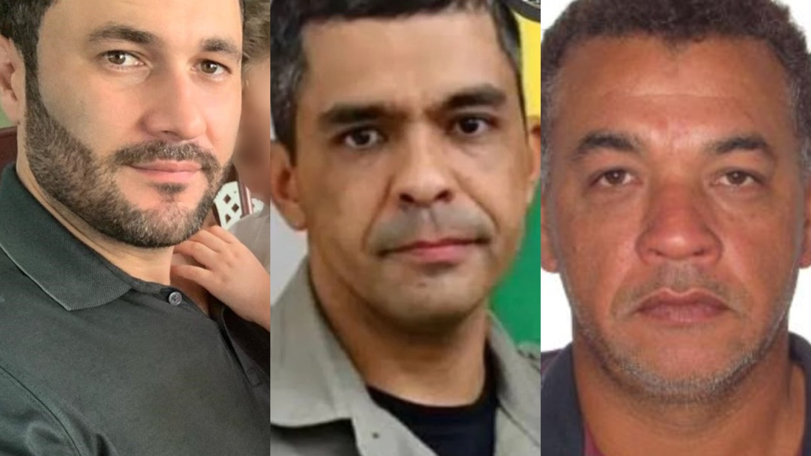 Fábio Escobar, sargento Vieiga e Luiz Carlos: todos assassinados. (Edição: Portal 6)