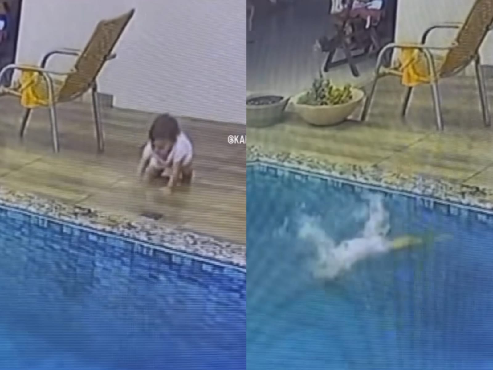 Vídeo de bebê quase se afogando em piscina de casa volta a viralizar e mãe afirma: ‘um milagre’