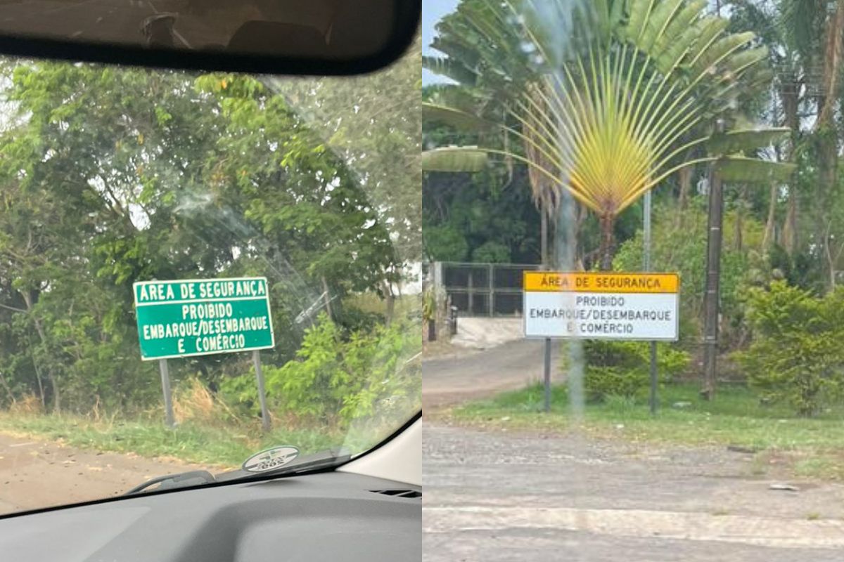 Placas chamam a atenção de quem passa pela PRF, na BR-060, entre Anápolis e Goiânia