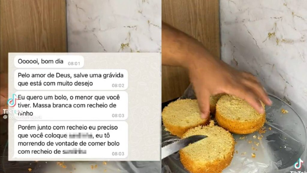 Com desejo, grávida encomenda sabor inédito de bolo e esse foi o resultado