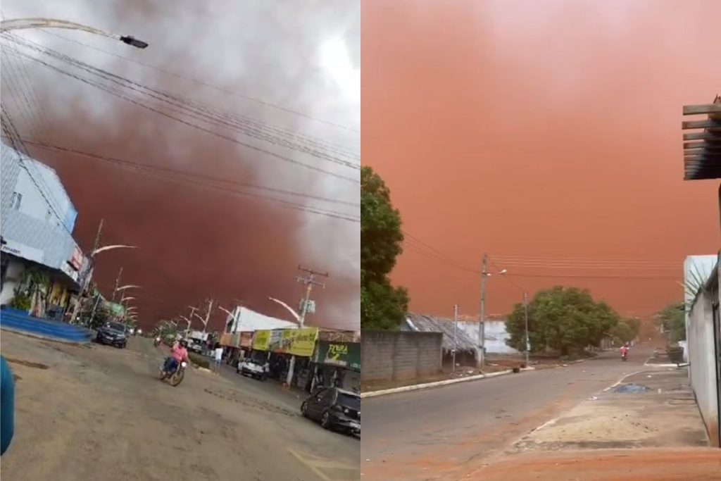 Tempestade de areia chama a atenção de cidade em Goiás; imagens impressionam