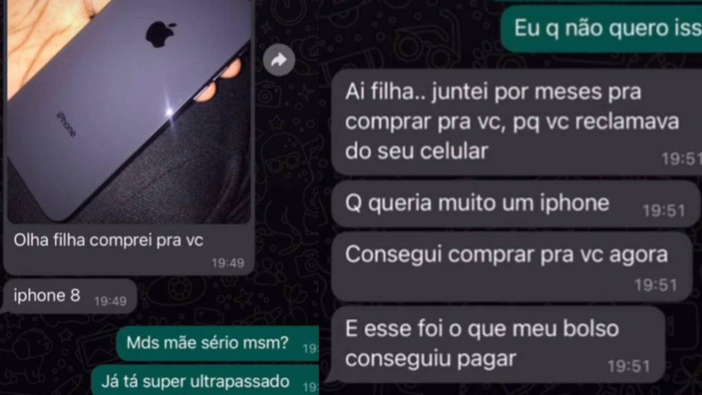 Filha pede para mãe devolver celular após descobrir qual modelo ela conseguiu comprar