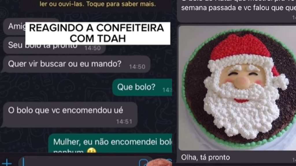 Confeiteira comete erro e acaba tendo que ficar com bolo encomendado; veja o diálogo