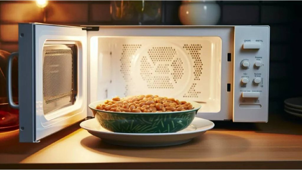 Prato de feijão e receitas feitas no micro-ondas