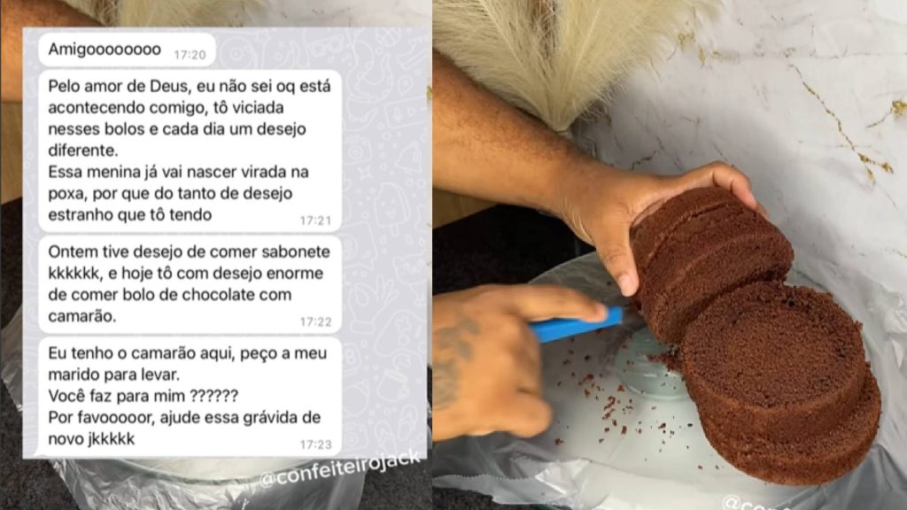 Grávida pede bolo com sabor inusitado e confeiteiro mostra o resultado final