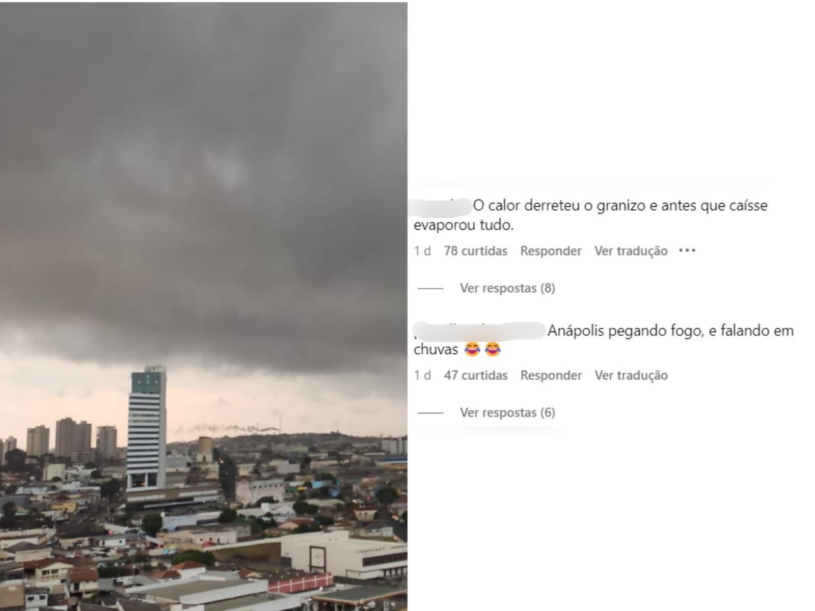 Calor de matar de dia e forte chuva à noite: moradores de Goiânia e Anápolis não estão sabendo lidar com o tempo