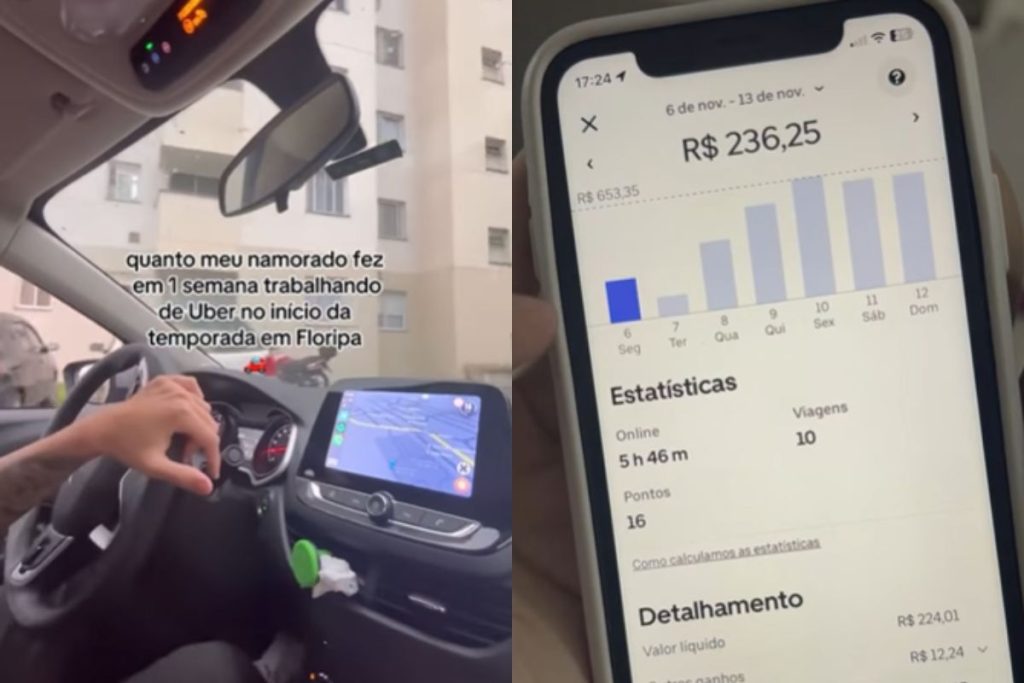 Jovem impressiona ao mostrar quanto o namorado ganha em uma semana como motorista de app