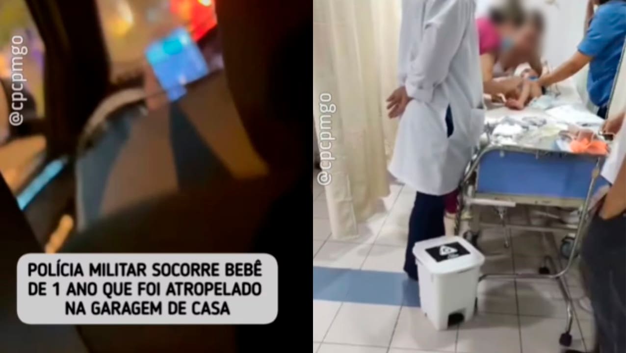 Policiais comovem internautas após atendimento a bebê atropelado involuntariamente pelo pai