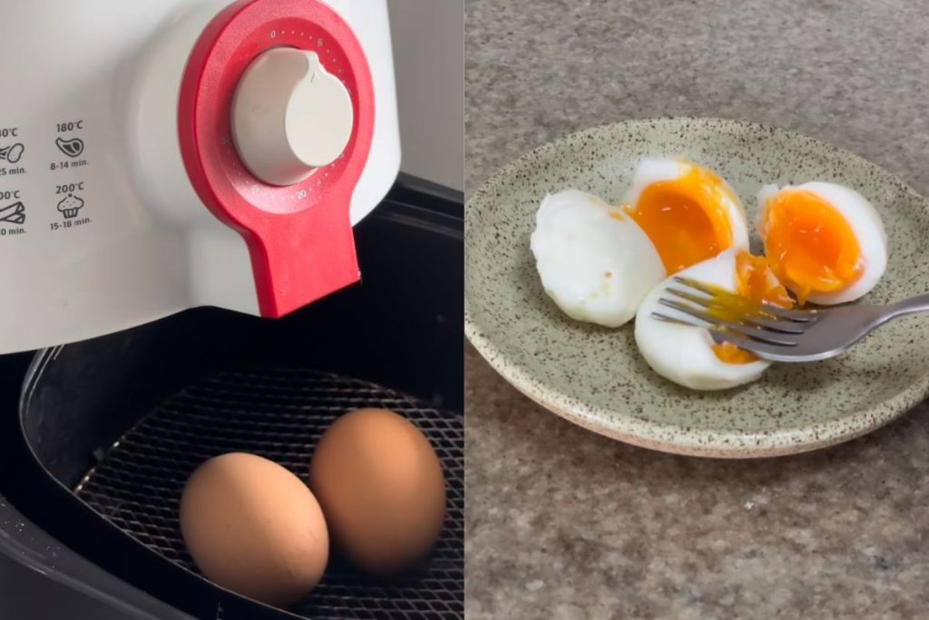 O passo a passo para fazer ovo cozido na Air Fryer: ponho da gema fica perfeito