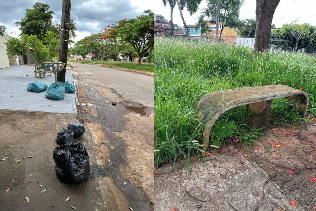 Lixos nas calçadas e mato alto voltam a explodir em setores de Goiânia