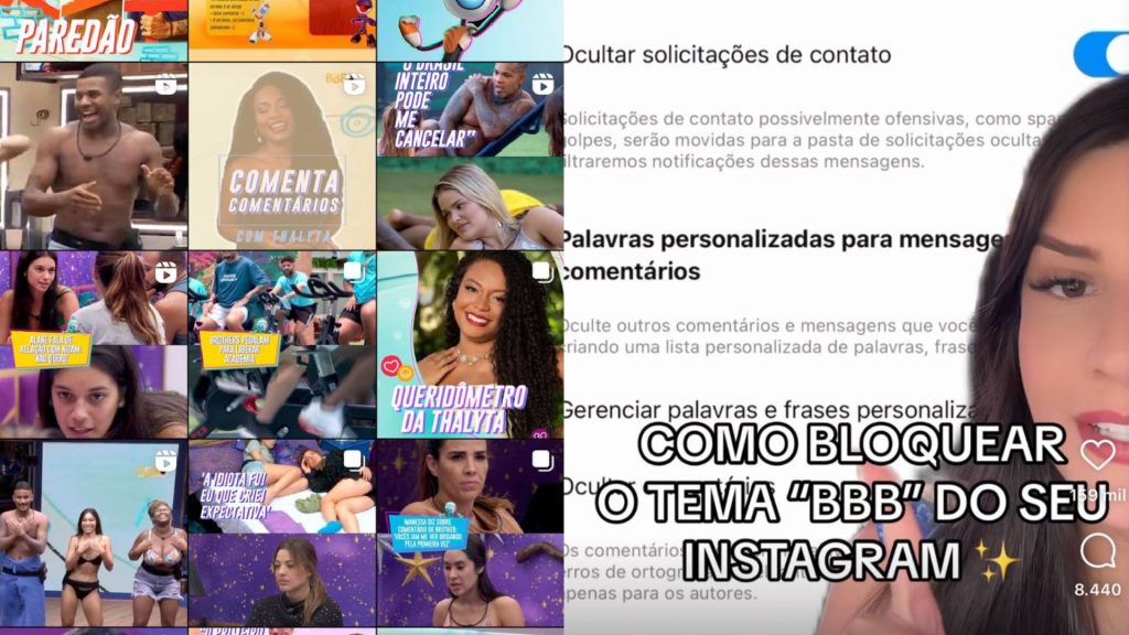 Ensinando a ocultar publicações sobre o BBB no Instagram