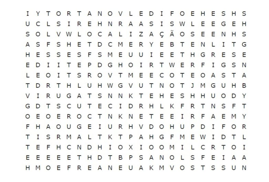 GPS no olhar: encontre “LOCALIZAÇÃO” neste caça-palavras em menos de 12 segundos