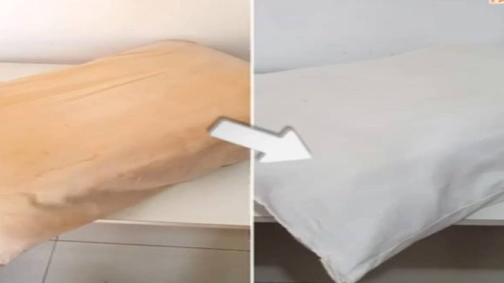 travesseiro encardido