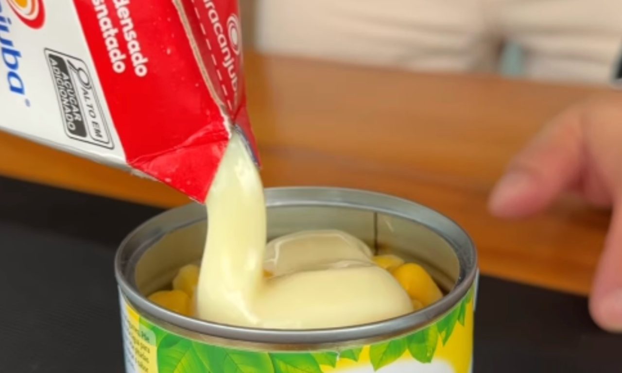 Homem misturou milho com leite condensado e se surpreendeu com o resultado