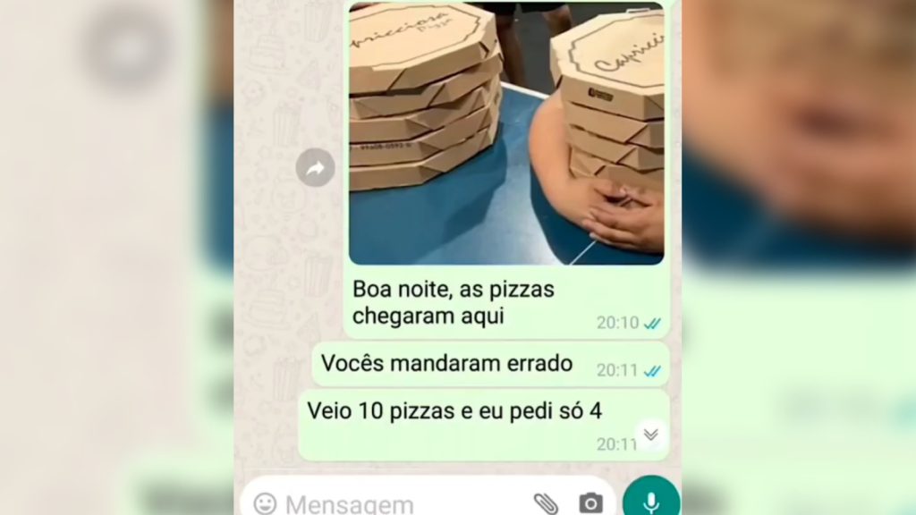 Cliente que recebeu pedido a mais fica surpreso com o que pizzaria pediu para ele fazer