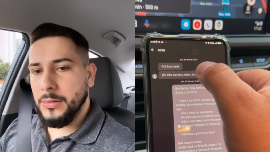 Motorista de aplicativo recebe mensagem inédita de passageiro e fica surpreso