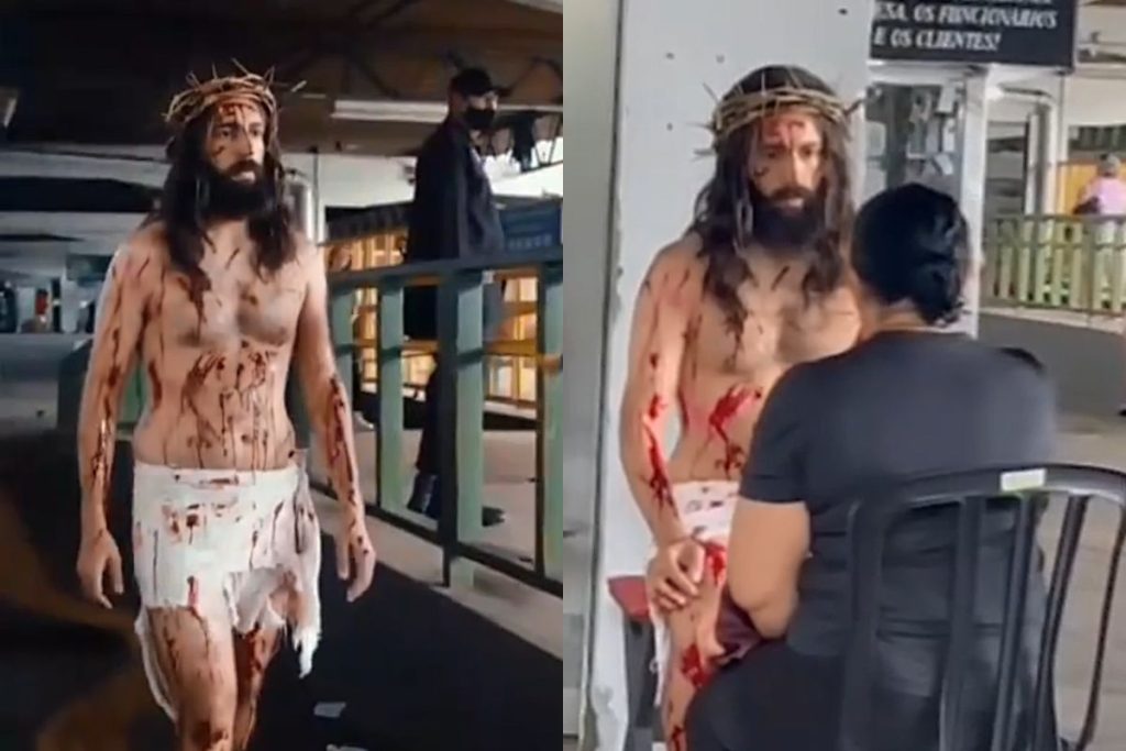 Jesus aparece em terminal de ônibus de Goiânia e deixa passageiros emocionados