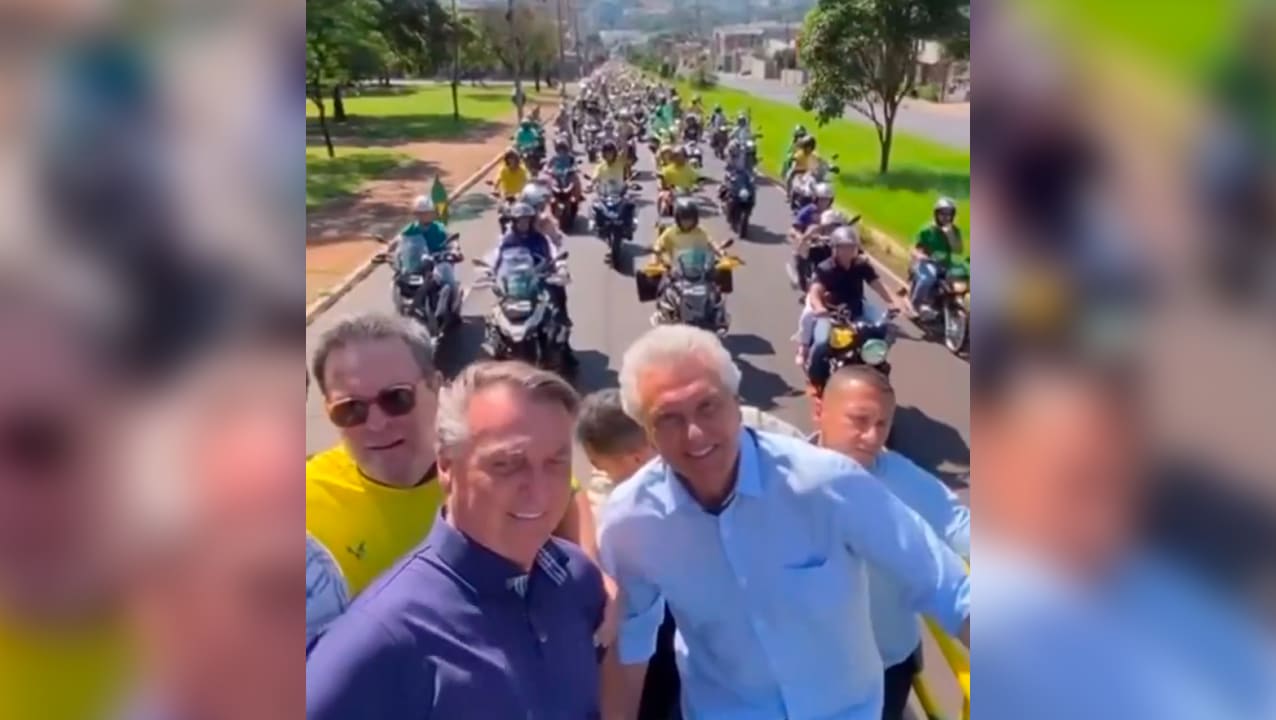 Caiado participa de motociata com Bolsonaro em São Paulo