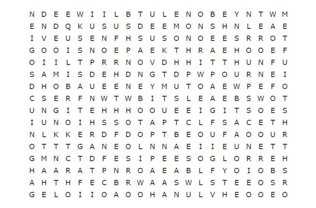 Teste sua percepção e tente encontrar “EQUILÍBRIO” neste caça-palavras em menos de 30 segundos