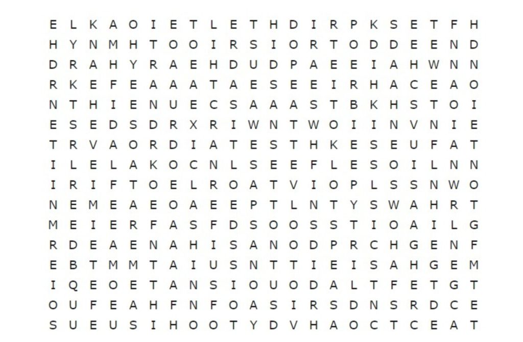 Encontre as palavras “CÉU” e “TERRA” neste caça-palavras em menos de 11 segundos