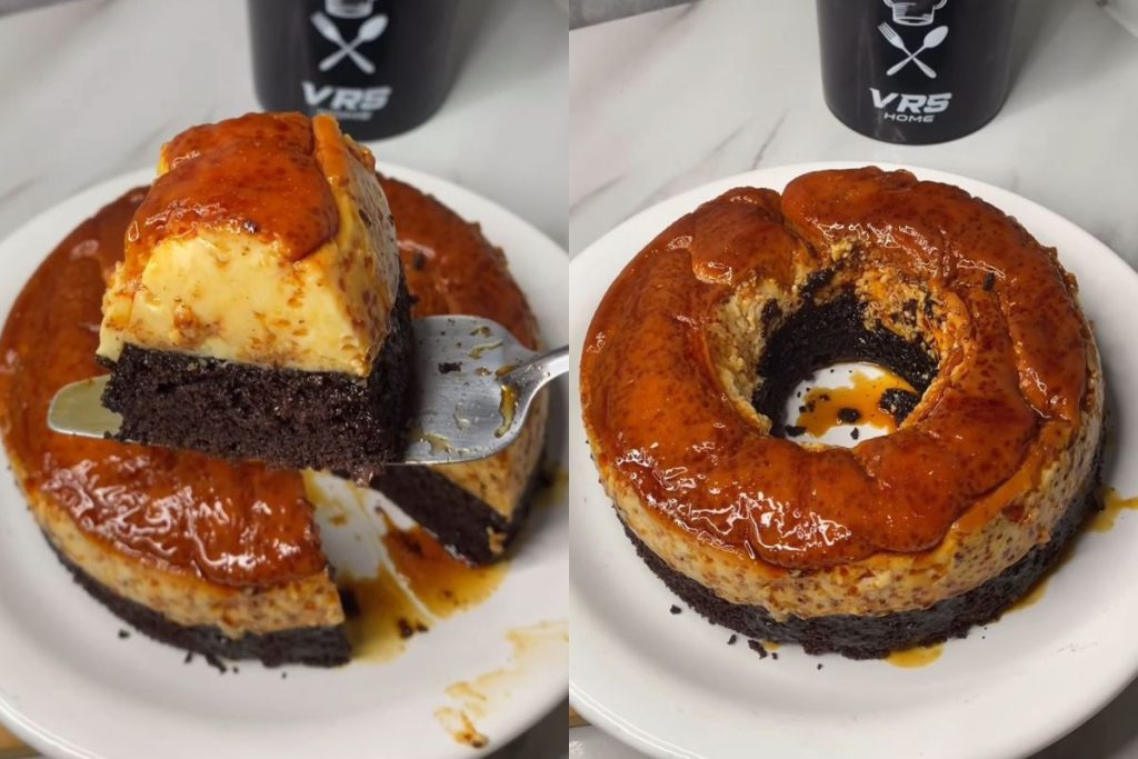 Jovem viraliza ao fazer bolo impossível misturando duas receitas