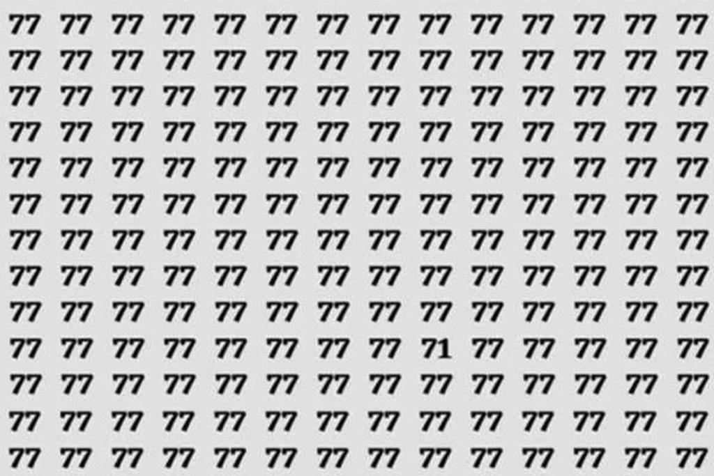 Teste visual: encontre o número diferente de 77 nesta imagem (só os gênios conseguem)