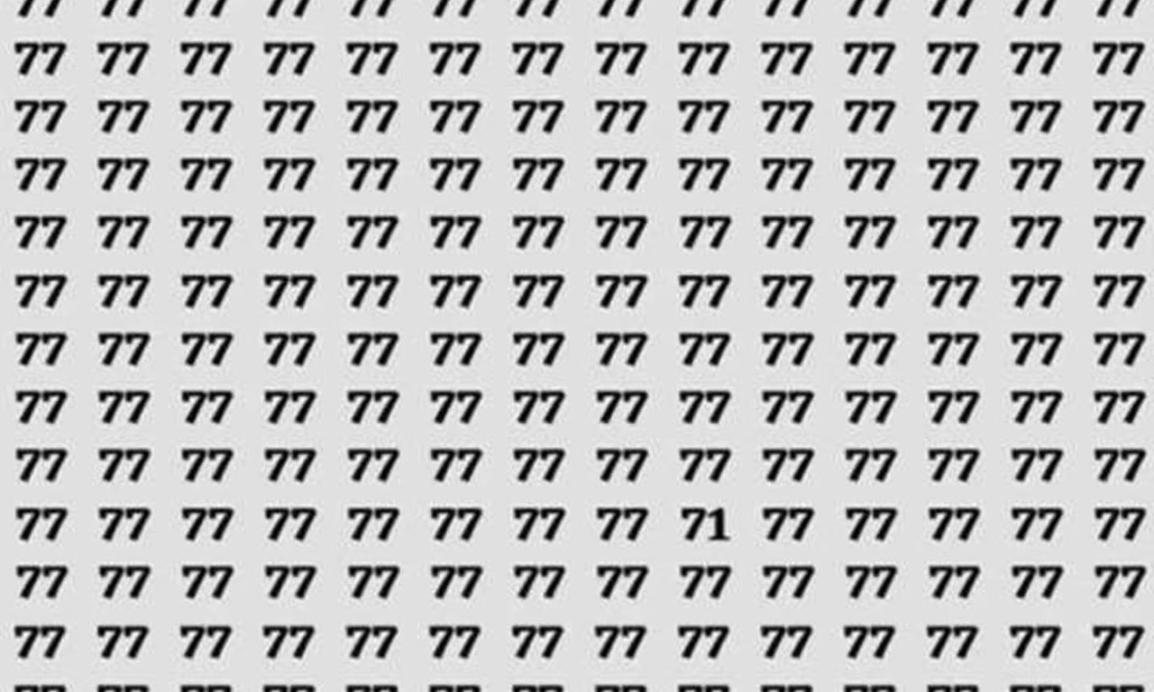 Teste visual: encontre o número diferente de 77 nesta imagem (só os gênios conseguem)