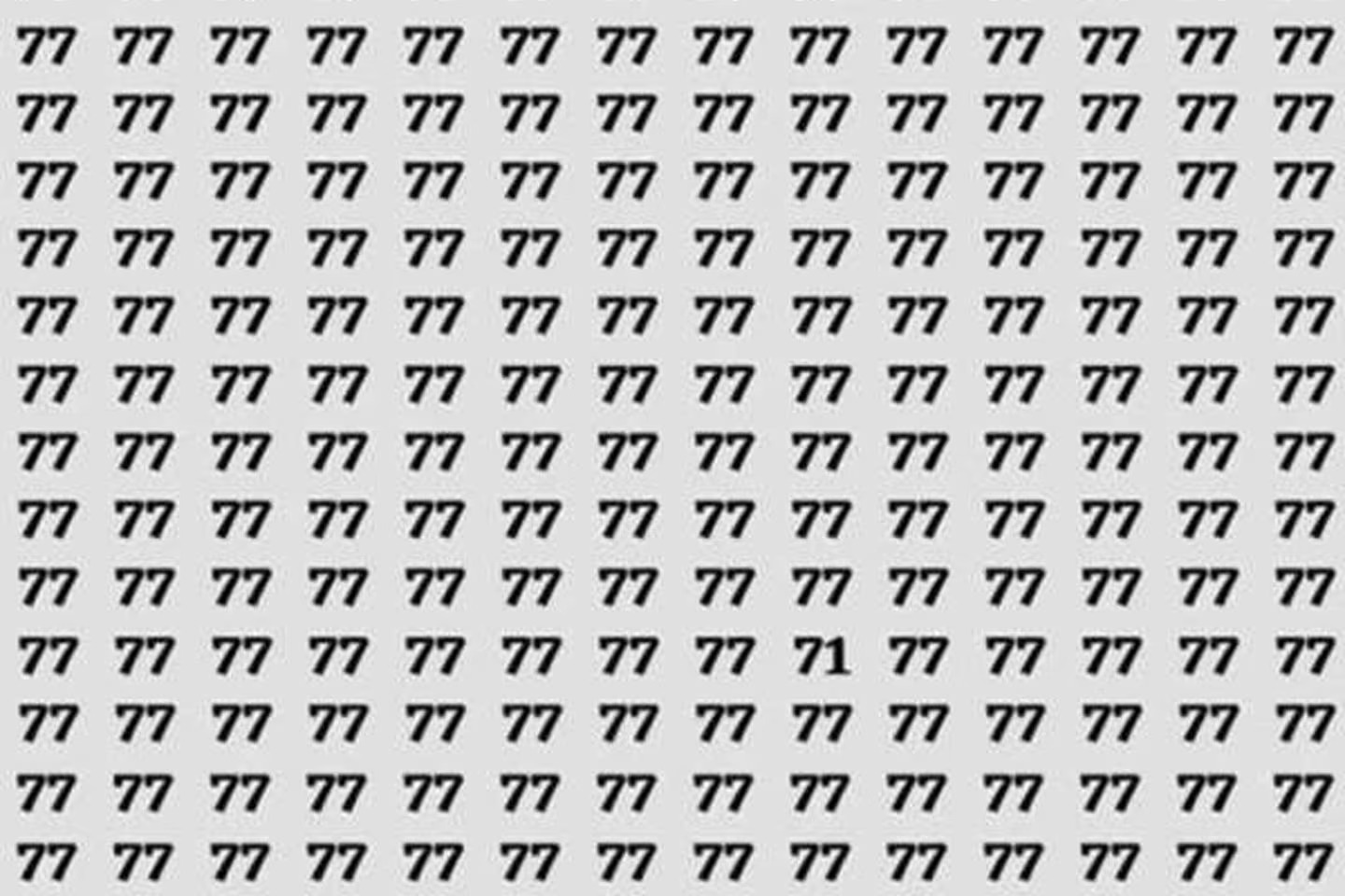 Teste visual: encontre o número diferente de 77 nesta imagem (só os gênios conseguem)