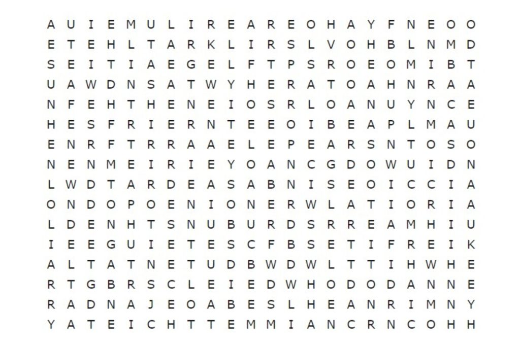 Desafio: é possível encontrar "FERIADO" neste caça-palavras em menos de 17 segundos?